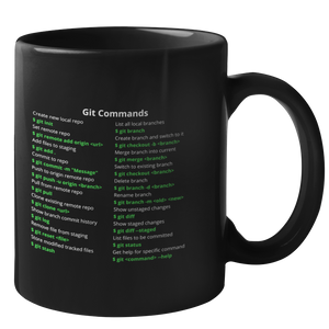 Git Commands Mug (Dark Mode)