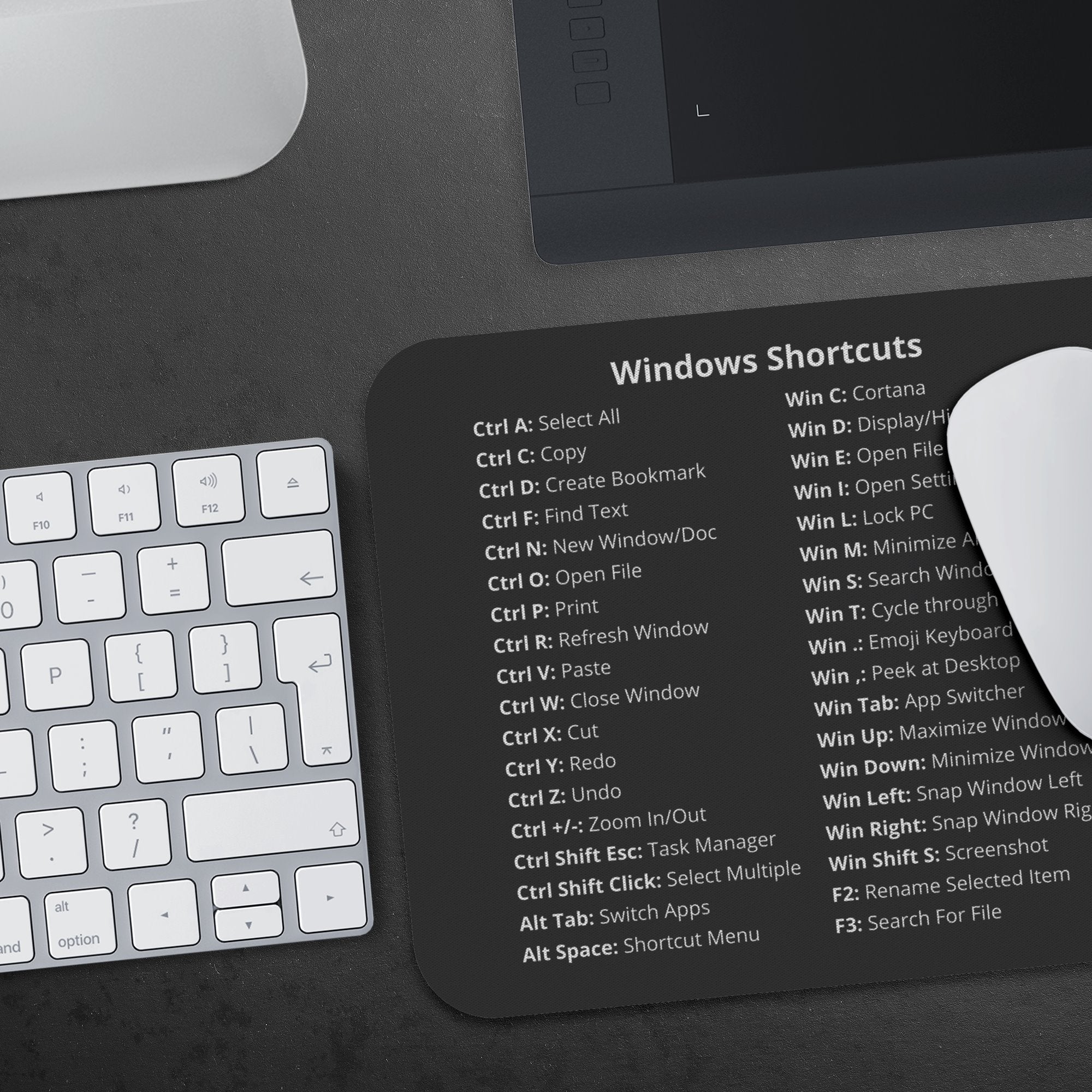Windows Shortcuts Mousepad (Dark Edition) Mousepads teelaunch